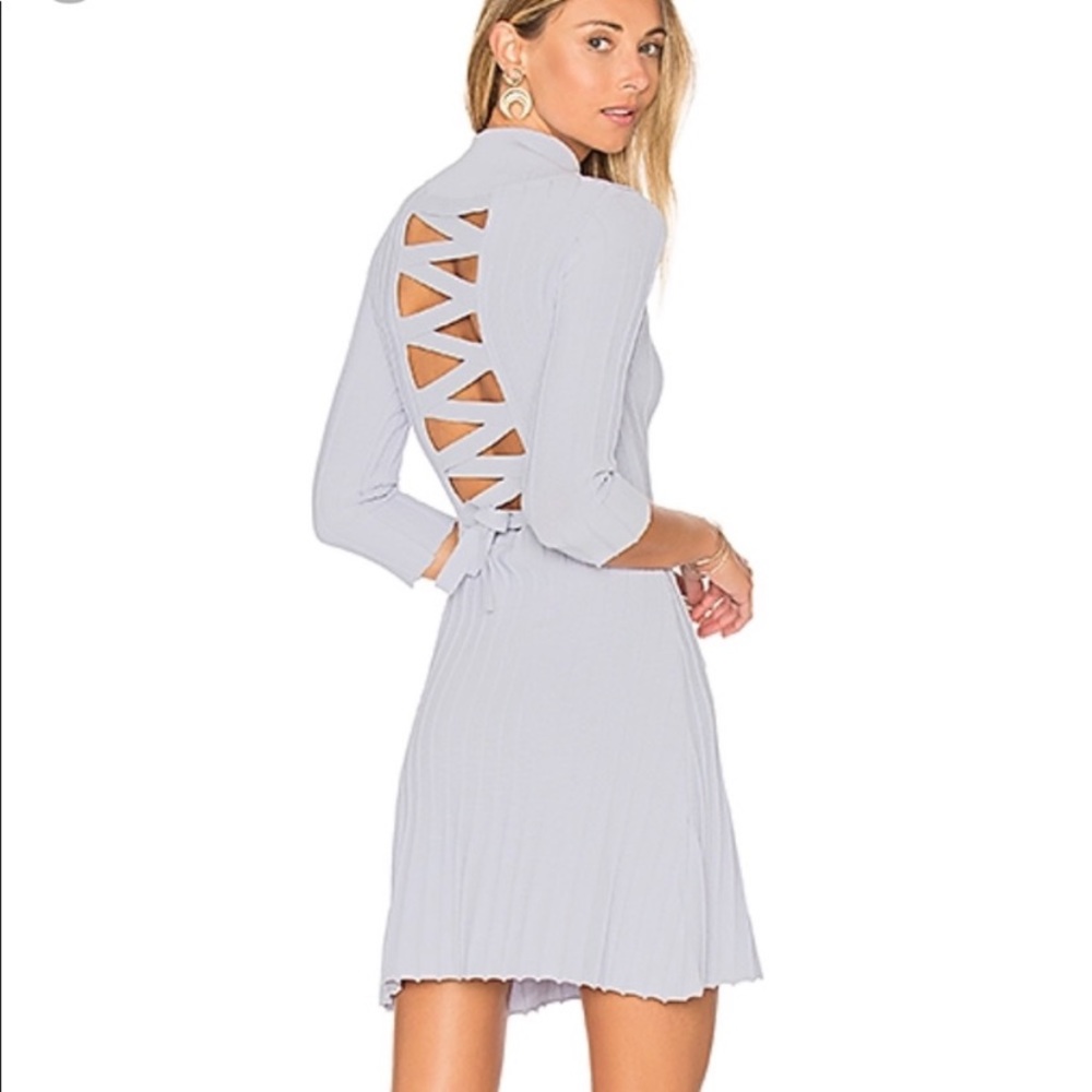 For Love and Lemons Blue Sweater Mini Dress